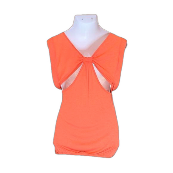Charlotte Russe Tops - CHARLOTTE RUSSE Sexy Orange Rayon Tank Top with Back Cut-Outs, Size M